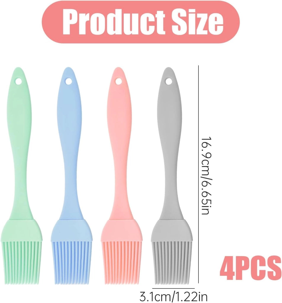 Set di 4 pennelli in silicone per pasticceria, 20 cm, design moderno