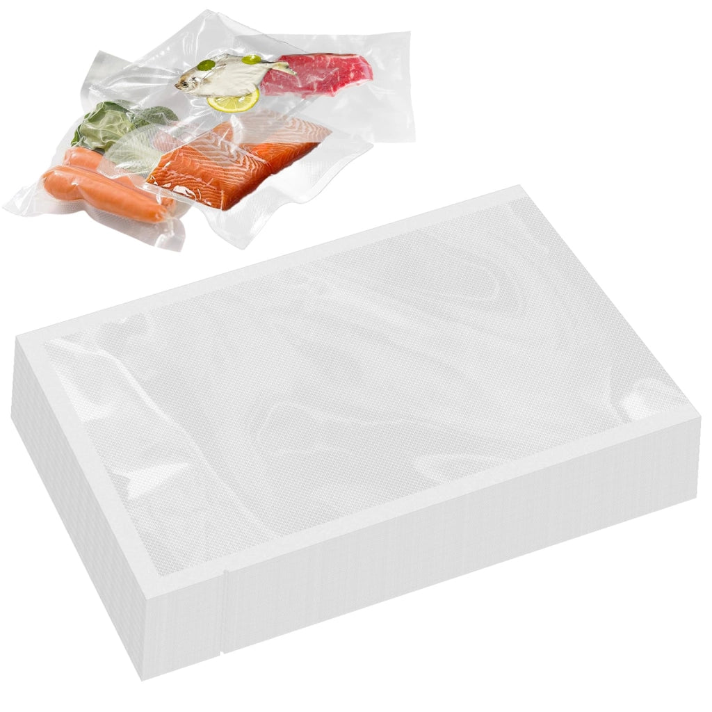 100 sacchetti sottovuoto per alimenti, dimensioni 20 x 30 cm, materiale PA+PE