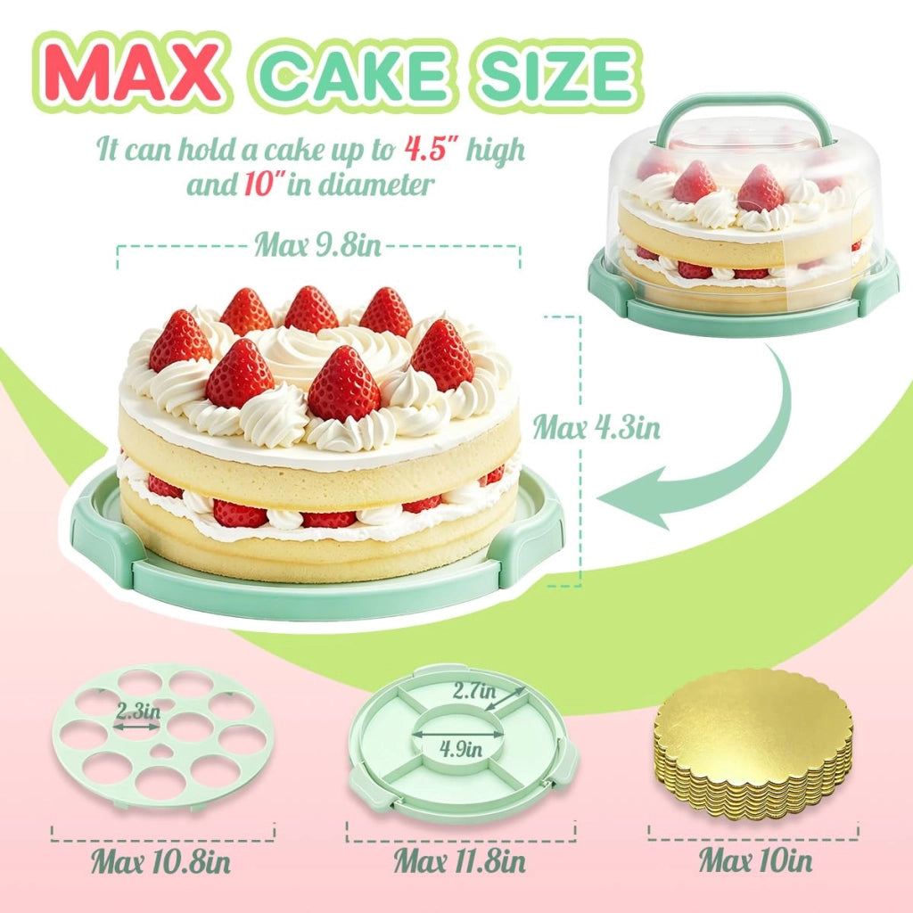 Contenitore per il trasporto di torte, 1 pezzo, dimensioni 32,9 x 32,4 x 17,5 cm