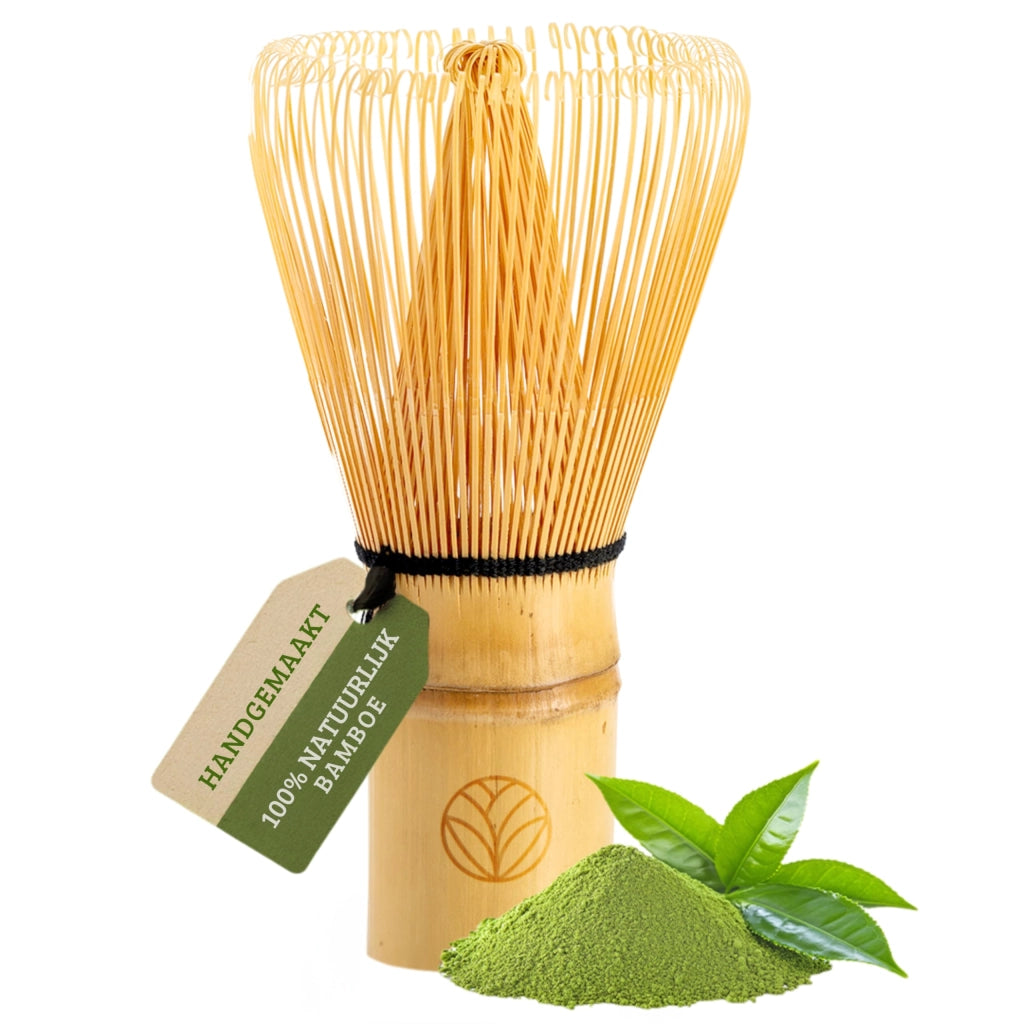 Frusta per matcha in bambù, con 100 setole, ideale per ottenere una schiuma cremosa