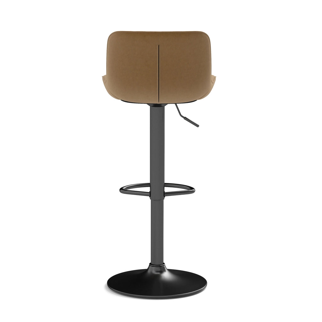 Set di 4 sgabelli da bar girevoli regolabili in altezza con rivestimento in velluto marrone e schienale curvo
