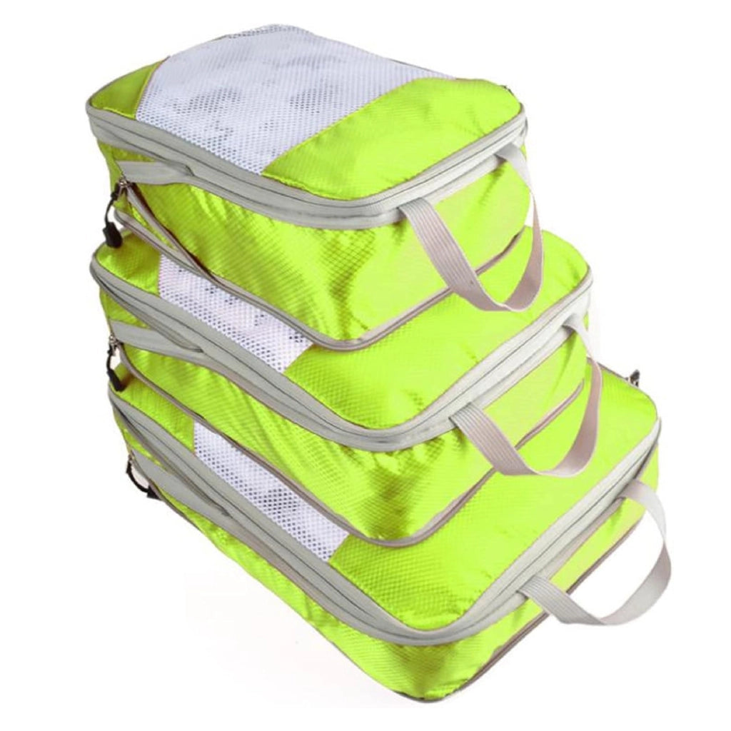 Set organizer da viaggio comprimibili verde, 4 pezzi