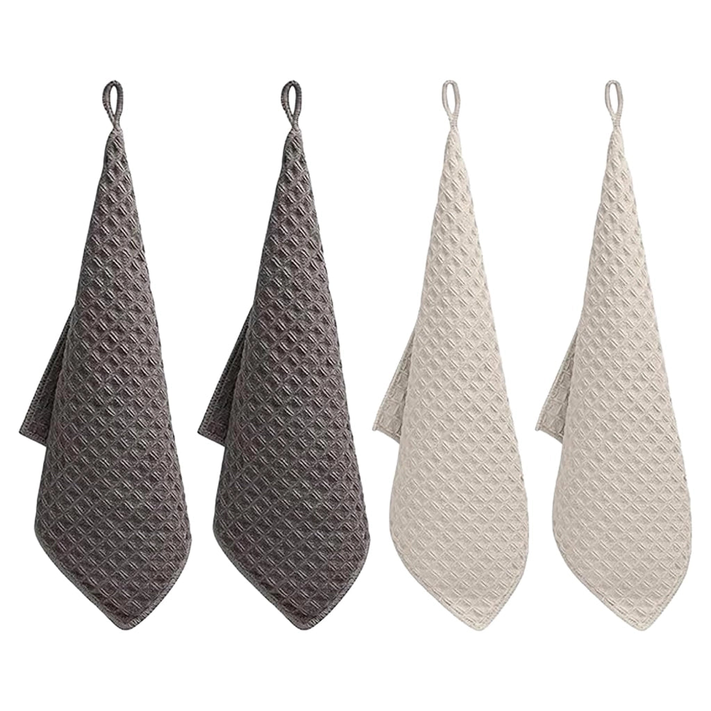 Set di 4 panni in microfibra, 30x30 cm, color marrone, per macchine da caffè