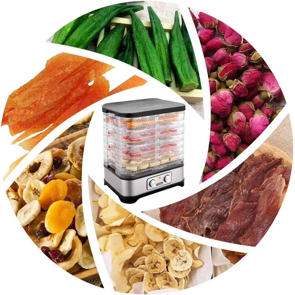 Essiccatore a 8 livelli, 400 W, timer a 72 ore, temperatura da 35 a 70 °C, privo di BPA