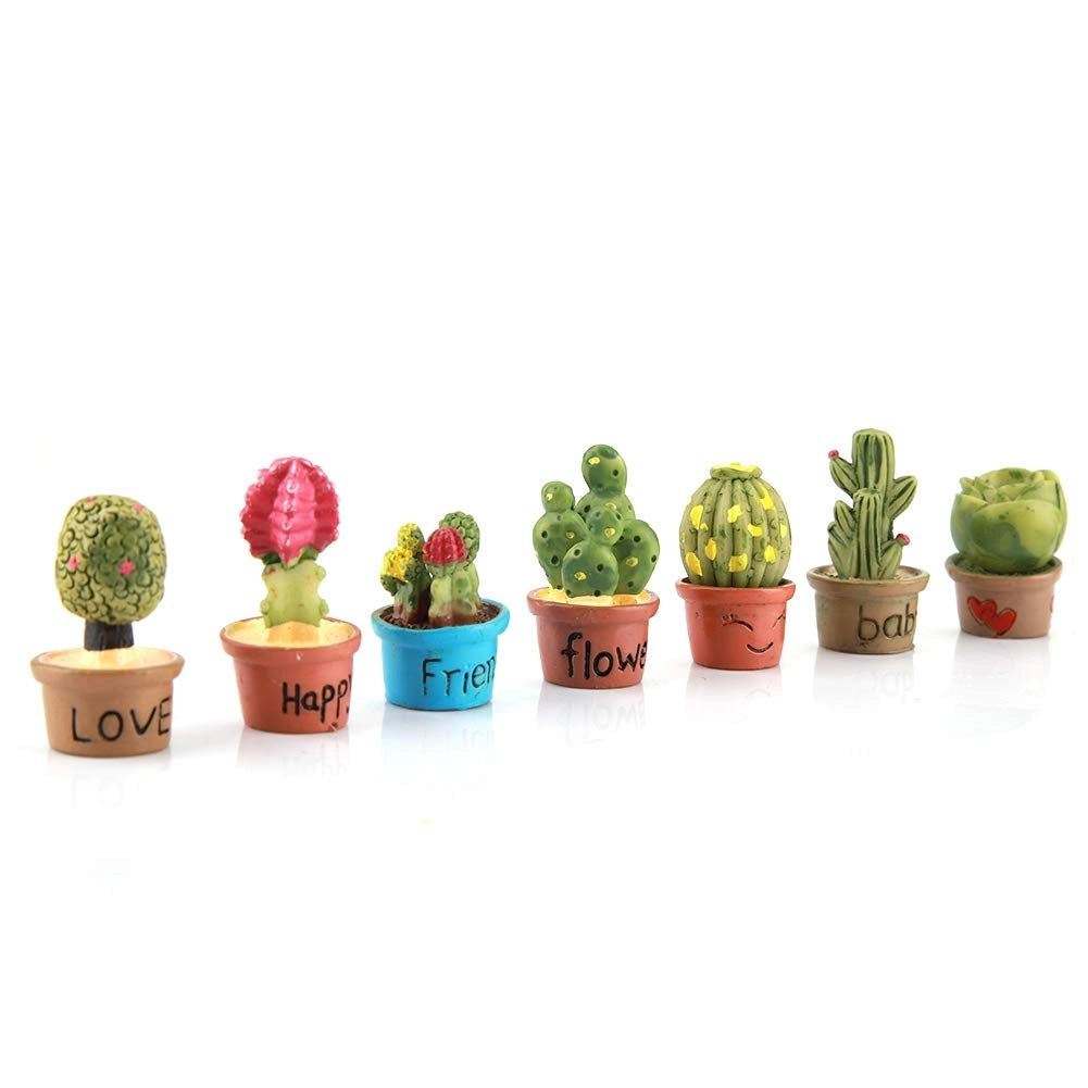 Set di 7 mini piante artificiali, verdi, di 3,5 cm, per decorazioni