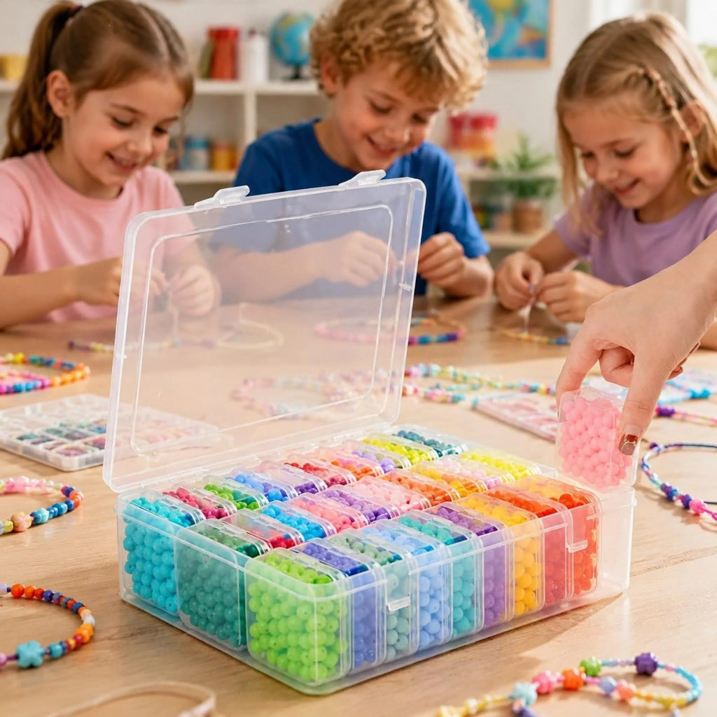 Scatola per la conservazione delle perle, con 30 contenitori trasparenti a scatto, dimensioni 5,5 cm