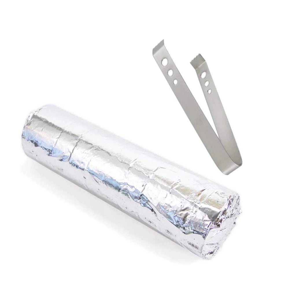 Carbone per affumicatura, 40 mm, + pinza in acciaio inossidabile, 7 cm