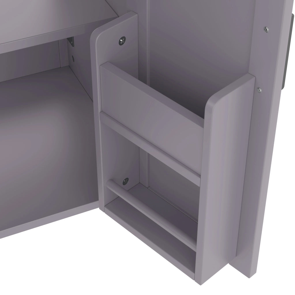 Mobile bagno grigio in MDF con lavabo in ceramica integrato, 60x46x84,8 cm, doppia anta e ripiani regolabili