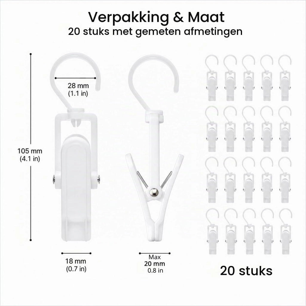 Confezione da 20 clip antiscivolo per appendini, clip per pantaloni, organizer per armadi