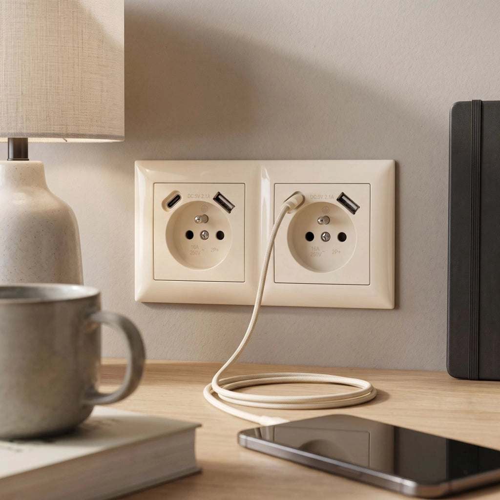 Placca Doppia Per Prese Oste Jnh014-2f Beige