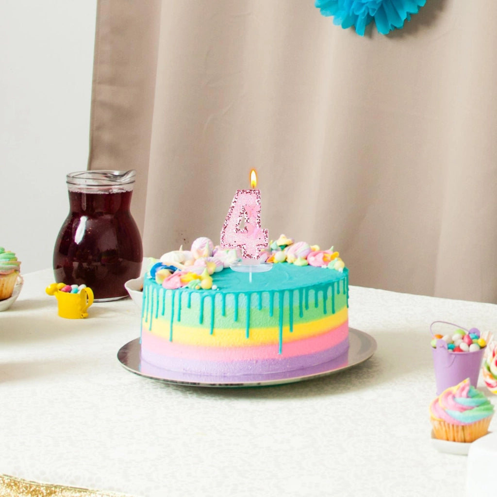 Candeline per torta a forma del numero 4, dimensioni 10x10x2 cm, peso 20 g, candeline decorative
