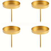 Candele portacandele dorati, set da 4 pezzi, per candele fino a un diametro di 8 cm