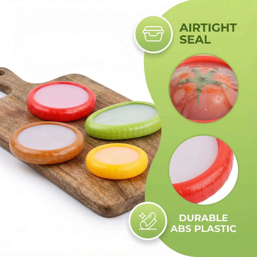 Set di 4 contenitori ermetici in silicone per la conservazione di frutta e verdura