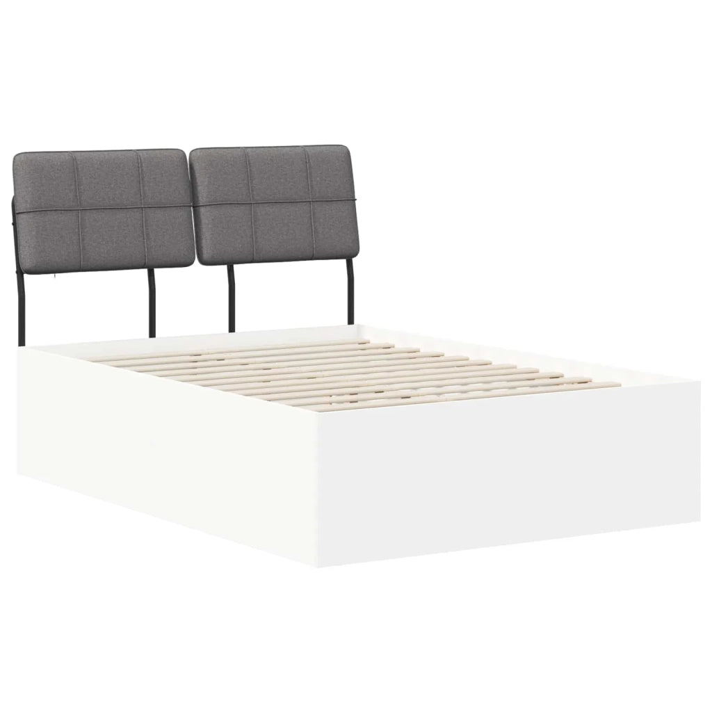 Letto matrimoniale con testiera Bianco e Grigio Chiaro 3440342