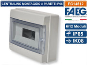 CENTRALINO A PARETE 12 MODULI TENUTA STAGNA IP65 COLORE GRIGIO CON SPORTELLO FAEG - FG14512