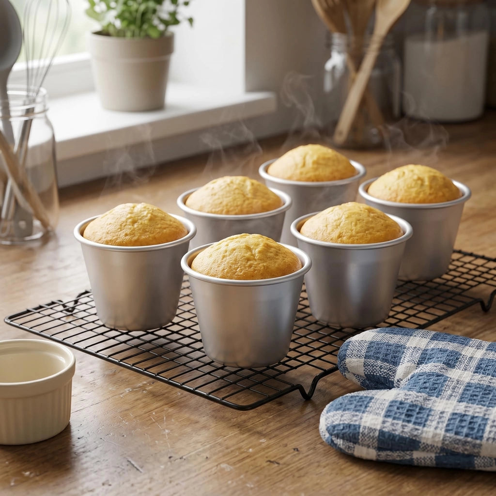 20 stampi per muffin/dariole, in alluminio, antiaderenti, dimensioni 7x4,2x5,6 cm