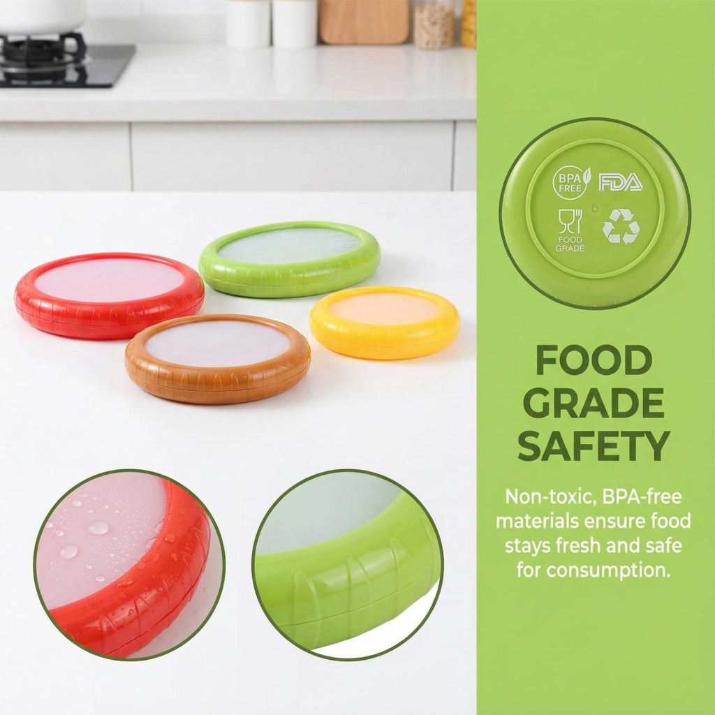 Set di 4 contenitori ermetici in silicone per la conservazione di frutta e verdura