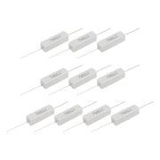 Resistore in cemento ceramico, 8 Ohm, 7 W, tolleranza ±5 %, a filo avvolto, orizzontale, per audio, alimentatore, crossover (10 pezzi)