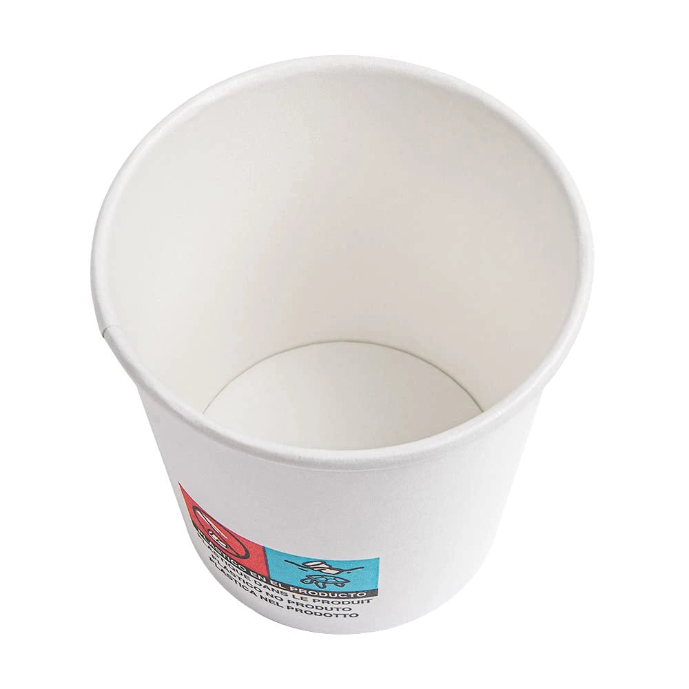 Bicchieri per bevande calde, confezione da 50 pezzi, capacità 120 ml, diametro 6,2/4,5 x 6 cm, colore bianco, confezionati in cartone