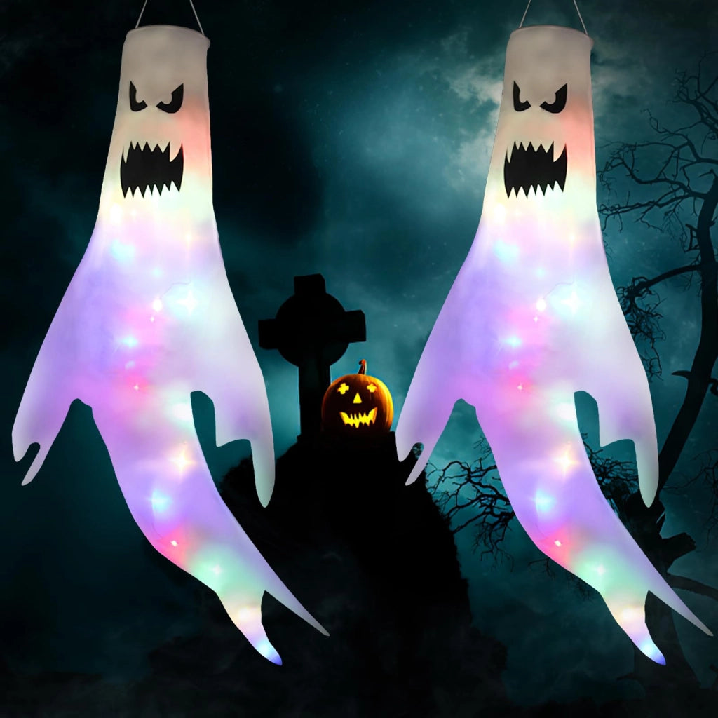 2 bandiere a forma di girandola a tema Halloween, ideali per decorazioni di interni ed esterni