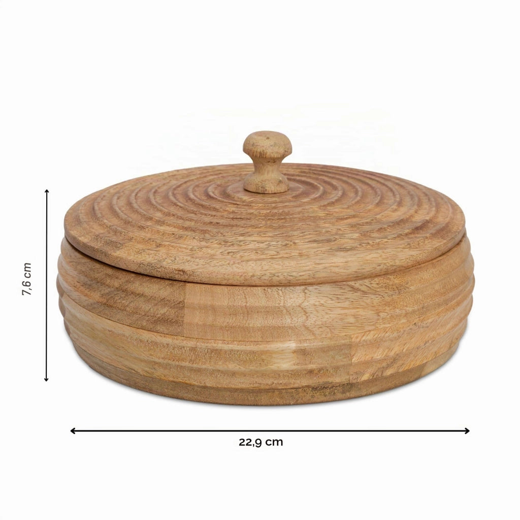 Riscaldatore per tortillas in legno, 23 cm, con coperchio, color naturale