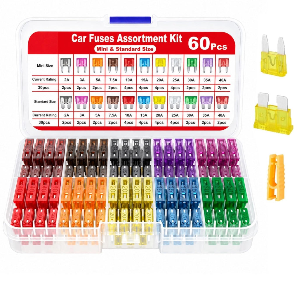 Set di 60 fusibili per auto, in plastica, da 30 A, di diversi colori