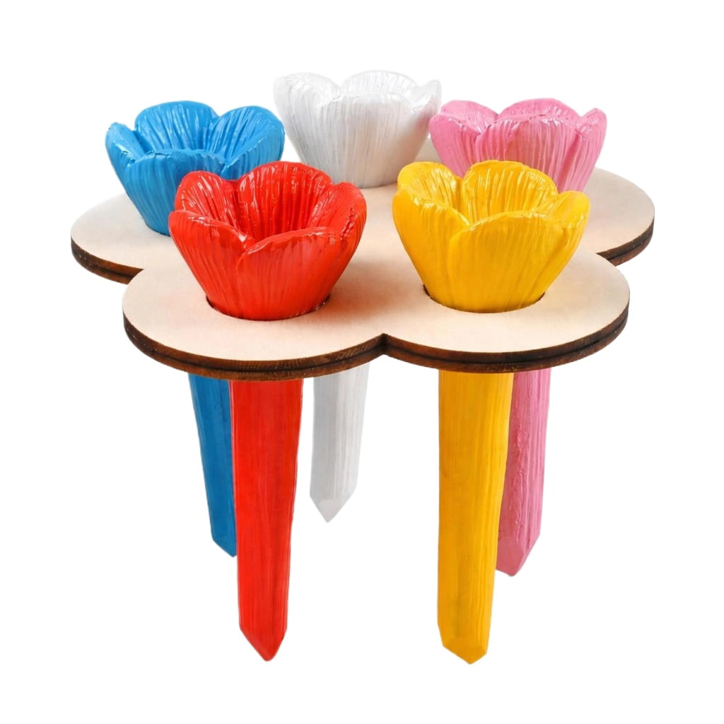 Set di 5 abbeveratoi a forma di fiore per api, uccelli e insetti