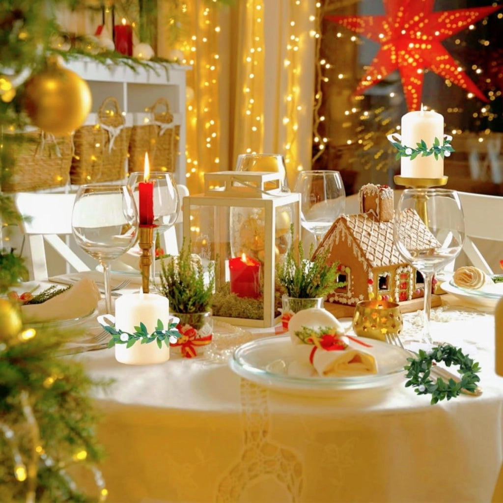 Set di 2 anelli decorativi in stile bohémien per candele a colonna