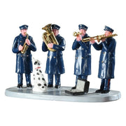 Statuina banda dei vigili del fuoco per villaggio di natale lemax