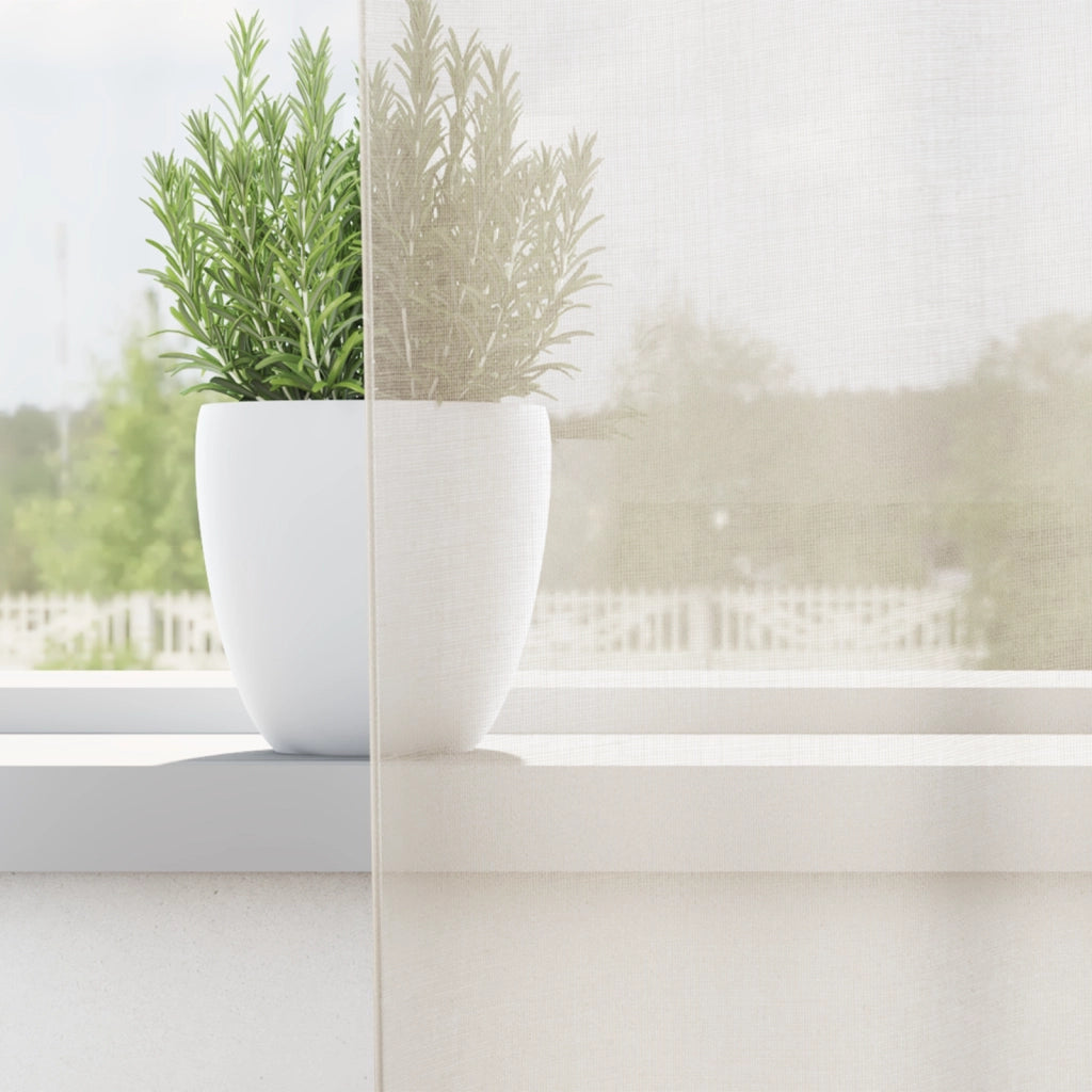 Tende in Voile con Linguetta 2 pz Crema 4102268