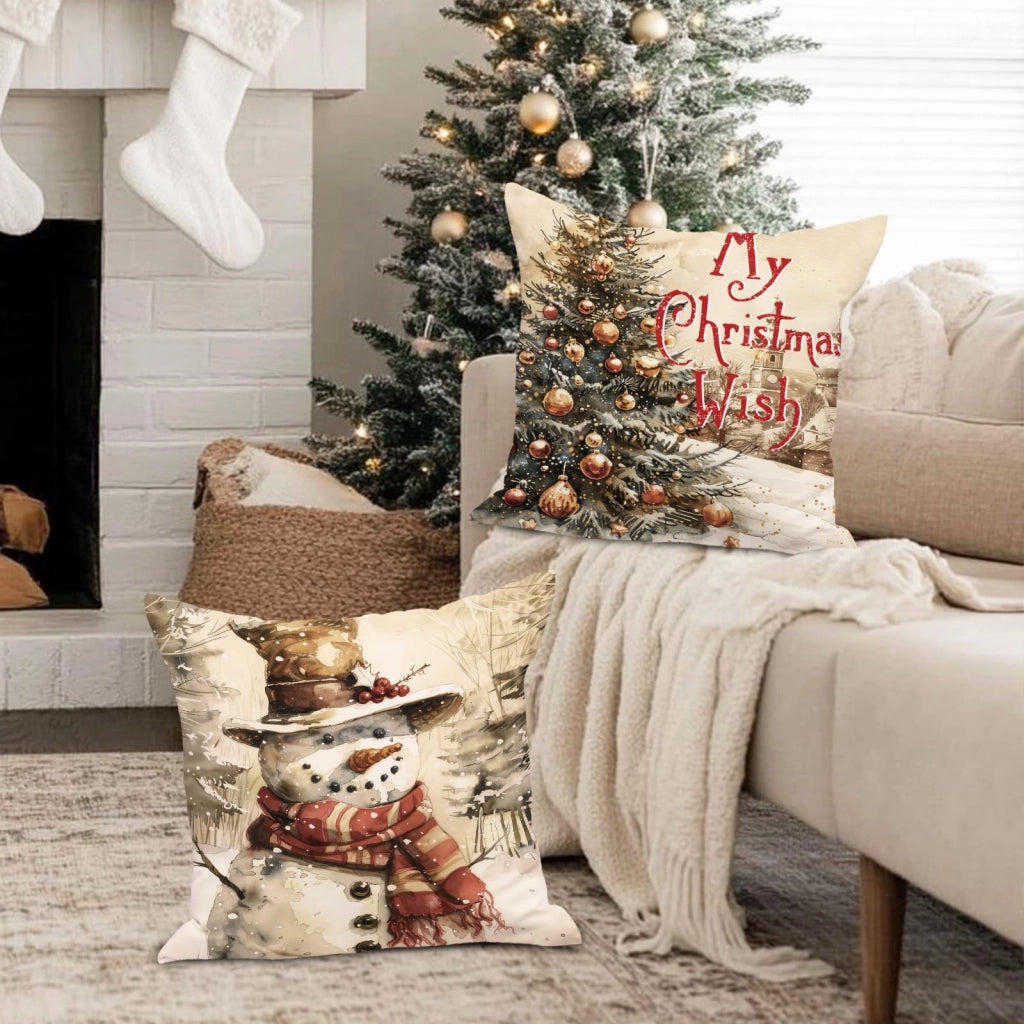 Coperte per cuscini, 50x50 cm, set da 4, con motivi natalizi, in poliestere