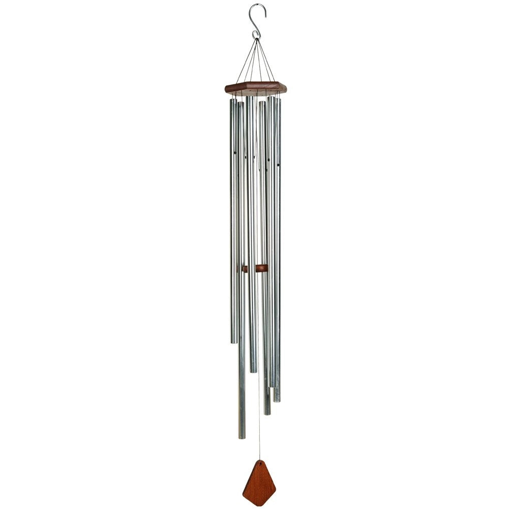 Strumento musicale a percussione, circa 142 cm, color argento, realizzato in alluminio e legno di faggio