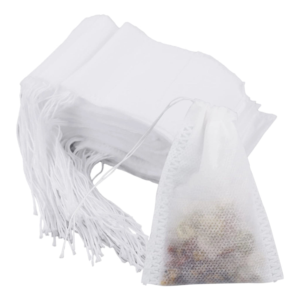 Sacchetti per tè riutilizzabili, 100 pezzi, 9x7 cm, con cordoncino