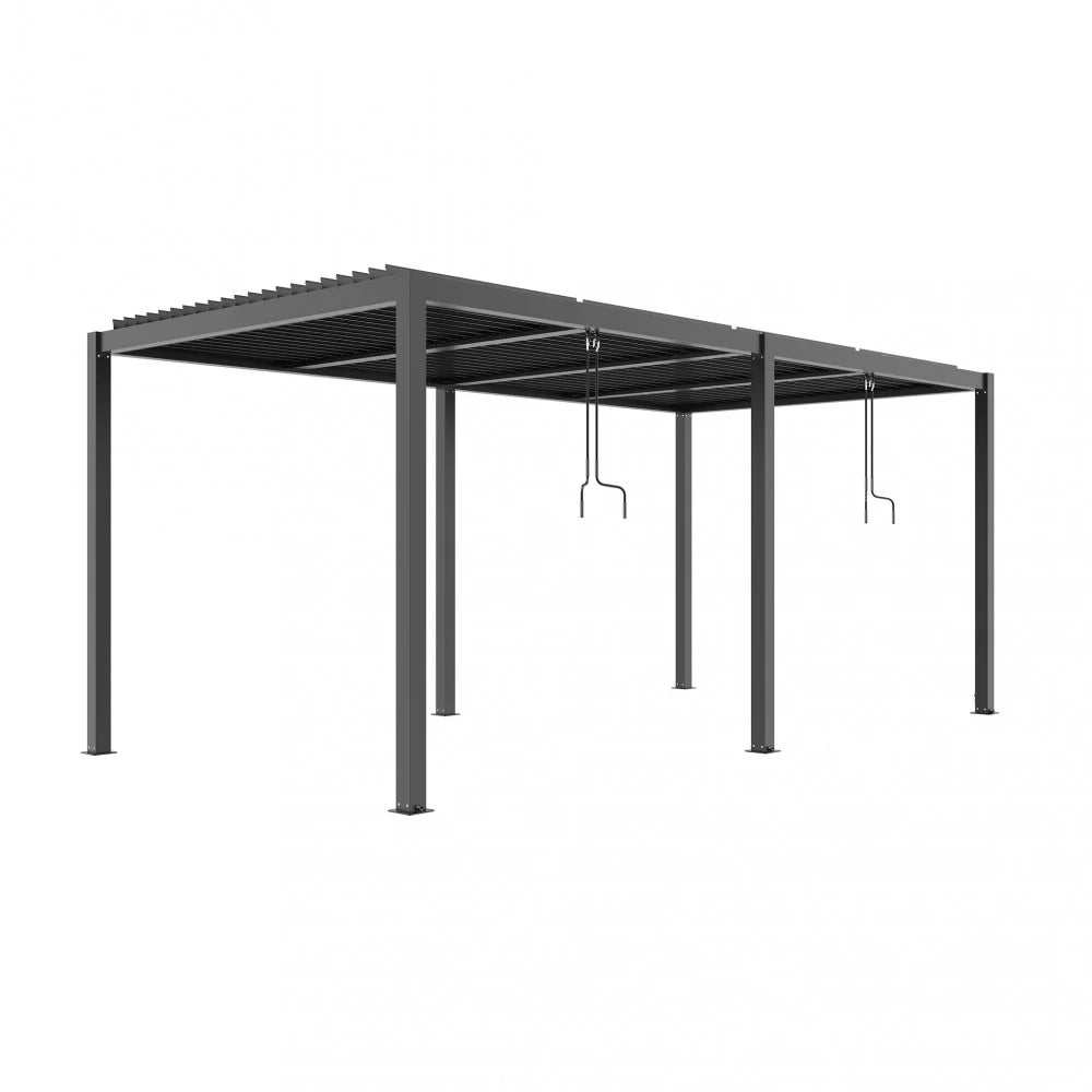 Pergola Bioclimatica in Alluminio con Lamelle Orientabili 8x4 Tony Antracite