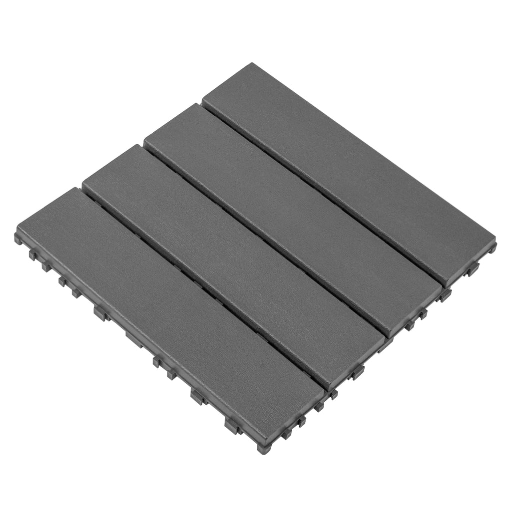 Piastrelle da terrazza ad incastro 30,5 x 30,5 cm grigio scuro 44 pezzi