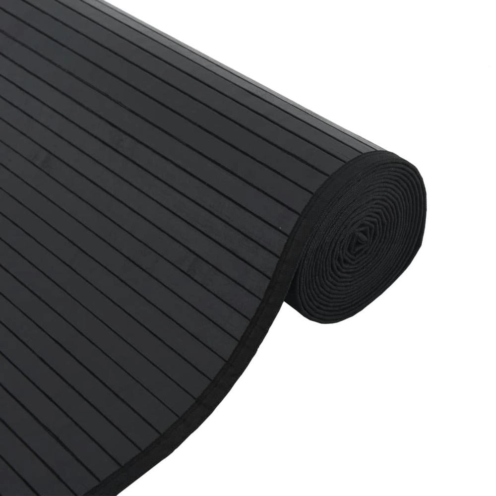 Tappeto Rettangolare Nero 60x100 cm in Bambù