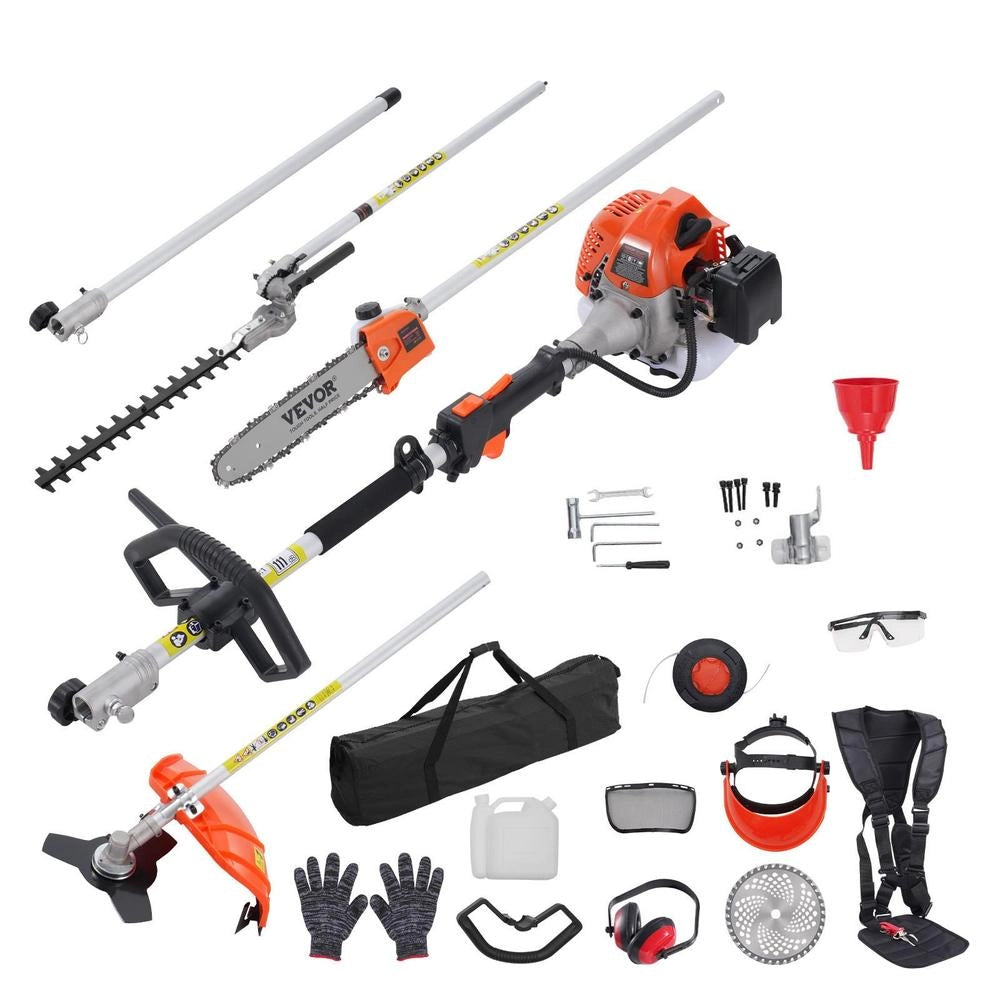 Tagliasiepi multifunzione 6 in 1 a benzina 33CC F33-B con manico lungo per potatura giardinaggio e fai da te