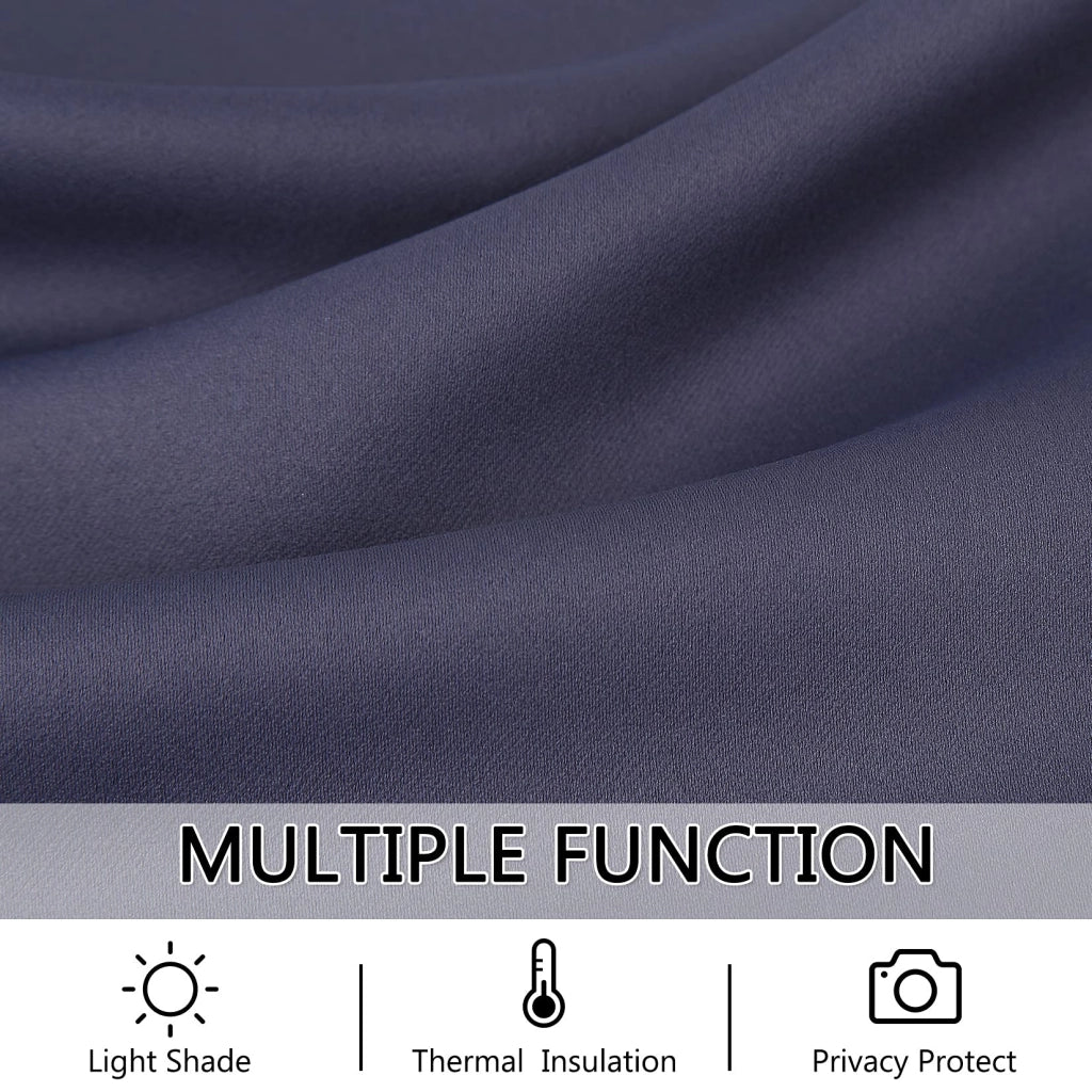 Tende oscuranti corte, set da 2, 114 cm, color grigio scuro