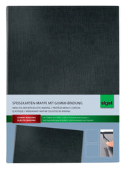 Cartella per menu con elastico, colore nero, formato A4, 1 pezzo