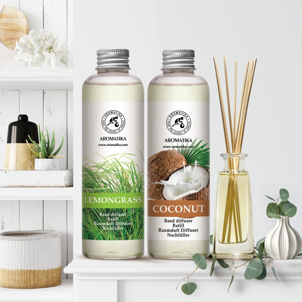 Ricarica profumatore d'ambiente Lemongrass & Cocco, 400 ml (2 flaconi da 200 ml)
