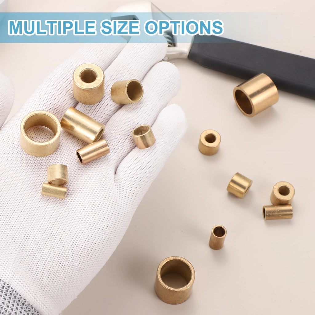 Boccole di guida, dimensioni 16x20x12 mm, in ottone, color oro, confezione da 2 pezzi