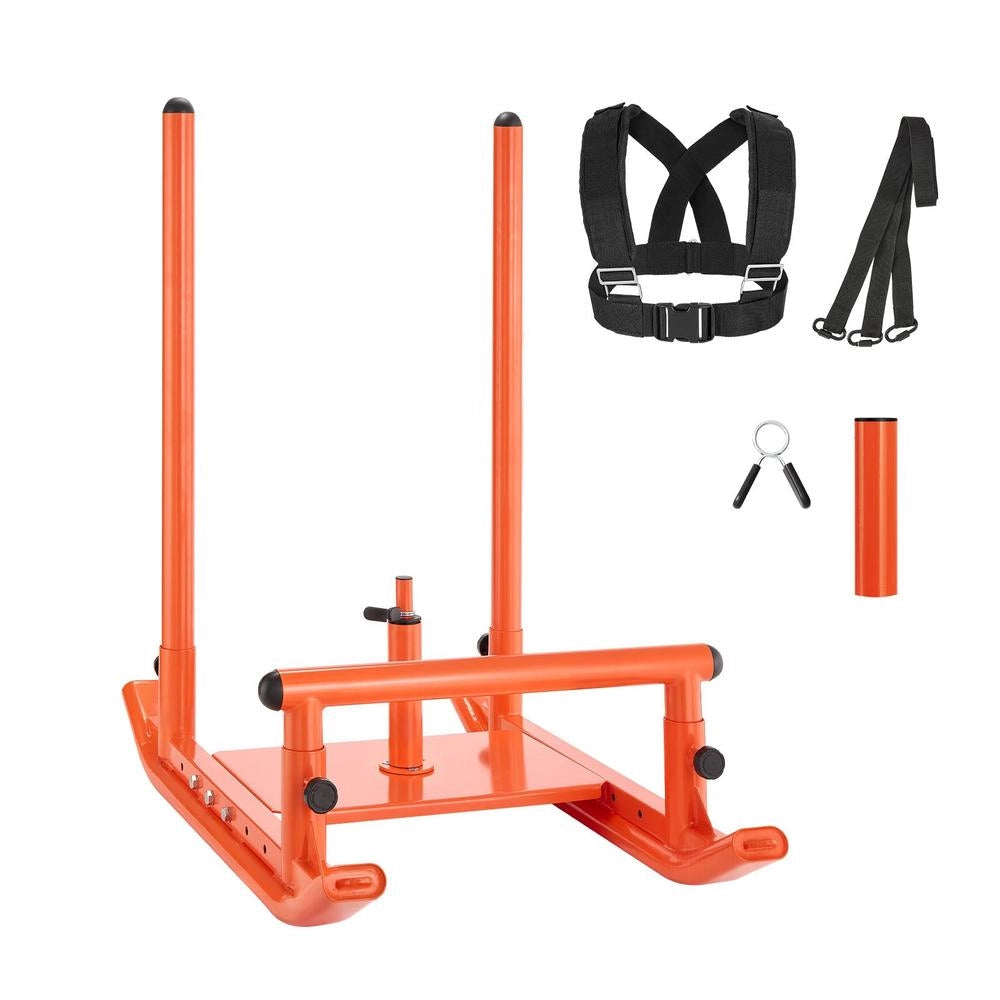 Slitta con Pesi Q174 in Acciaio Arancione 1030 x 660 x 1040 mm, Attrezzatura Fitness per Allenamento di Forza per Dischi 25 e 51 mm