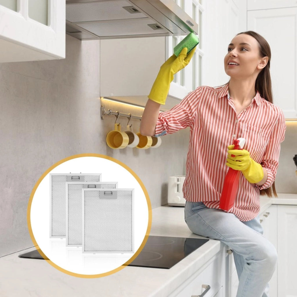 Filtri rettangolari in alluminio, dimensioni 320x260 mm, confezione da 3 pezzi