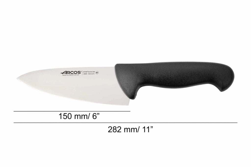 Coltello da cucina da 150 mm, acciaio inossidabile NITRUM, manico in PP nero