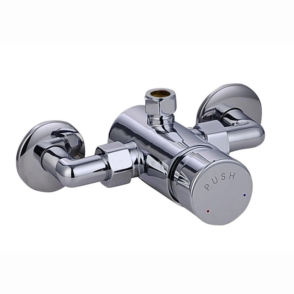 Miscelatore doccia autochiudente con ritardo temporale Vision, tempo regolabile, temperatura regolabile, ottone massiccio, cromo, montaggio a parete