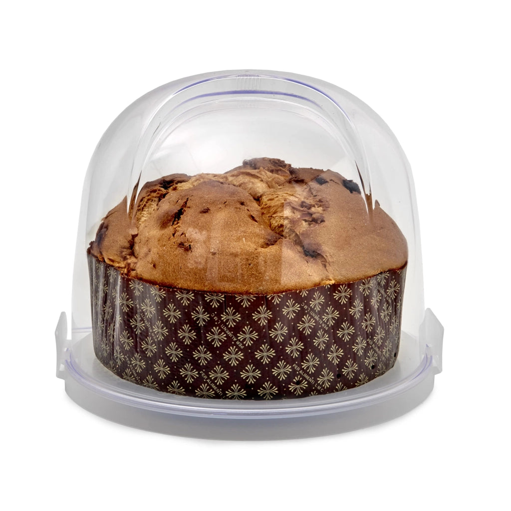 Contenitore per panettone con coperchio, 27x26x22 cm, capacità 6 litri, trasparente