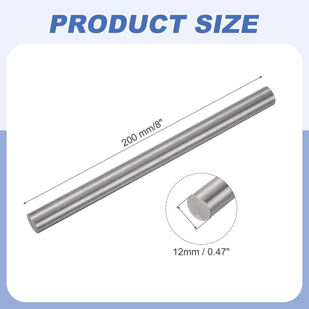 Barra tonda in titanio, diametro 12 mm, lunghezza 200 mm, materiale pieno TC4, per modellismo, fai-da-te e artigianato