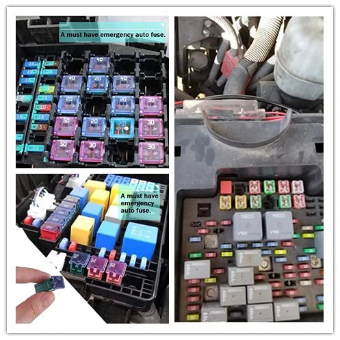 Kit di fusibili da 24 pezzi, 12-24 V, 20-80 A, di tipo piatto e mini, per auto e pick-up