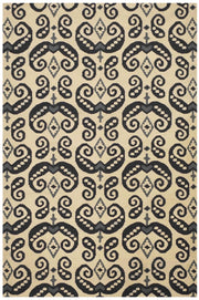 Tappeto kilim intrecciato a mano, 152x230 cm, color marrone/bianco