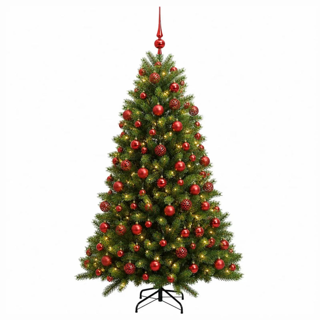 Albero di Natale Artificiale con Palline 210 cm 300 LED 3466847